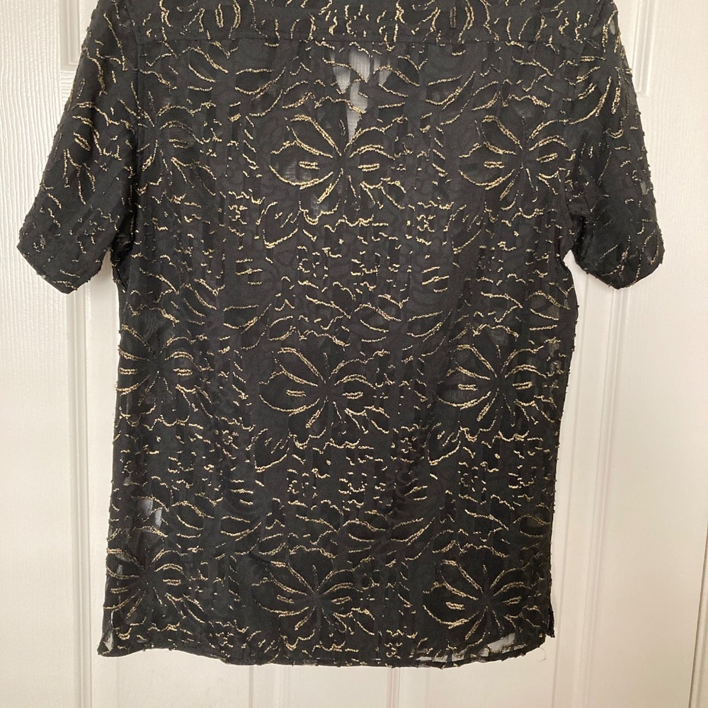 Black and gold sheer top - Picture 2 of 9